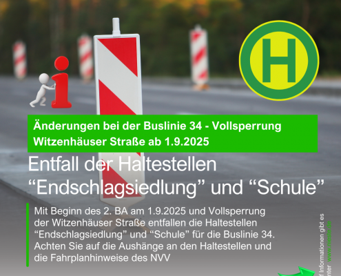 Ändnerung Buslinie 34